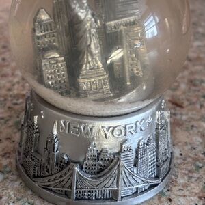 New York City Snow Globe NYC Souvenir 3.5 Inches Silver